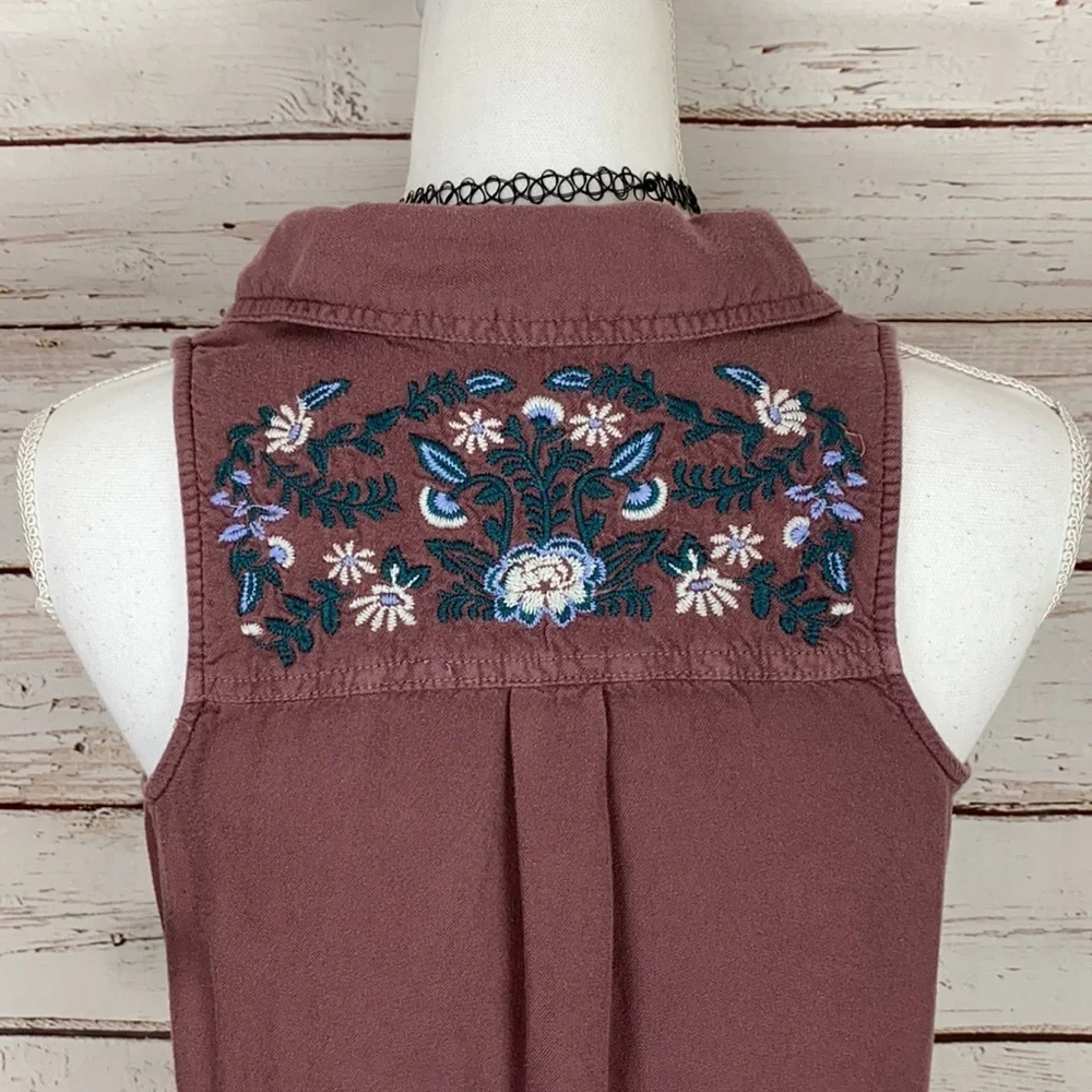 MUDD Purple Button Up Tank Small - Picture 5 of 10